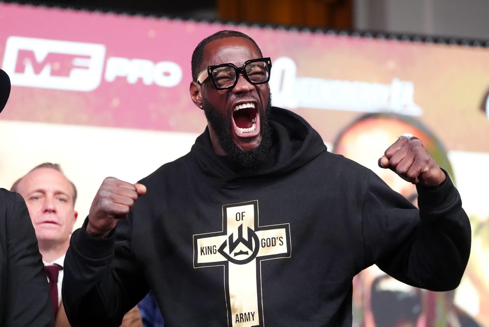 Americký boxer Deontay Wilder na tlačovej konferencii pred sobotňajším zápasom s Britom Derekom Chisorom v Londýne