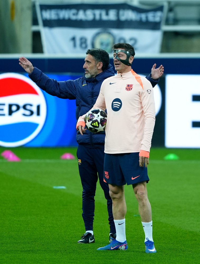 Tréning FC Barcelony pred osemfinále LM proti Newcastle United