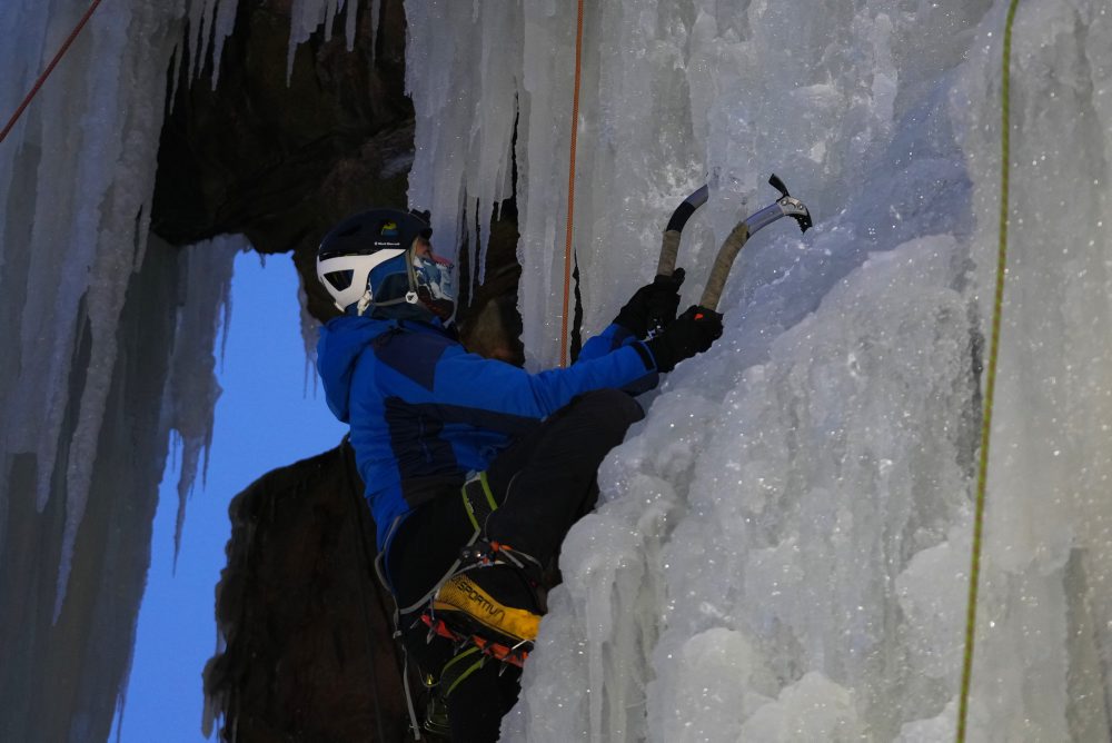Ľadová stena v českej obci Vír 