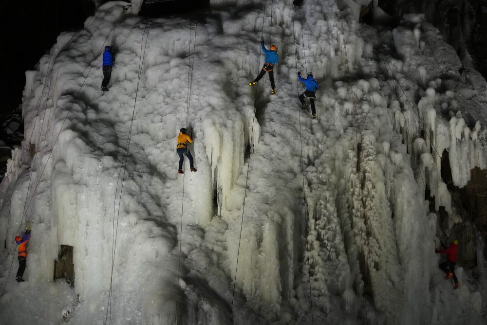 Ľadová stena v českej obci Vír 