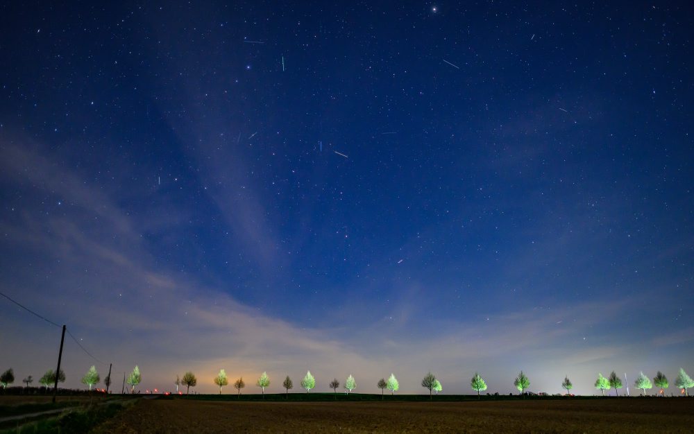 Nočná obloha v nemeckom Lietzene