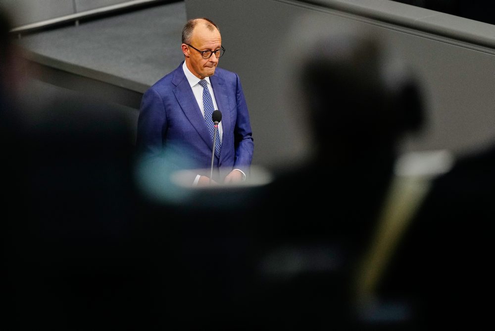 Friedrich Merz na zasadnutí nemeckého parlamentu Bundestag 