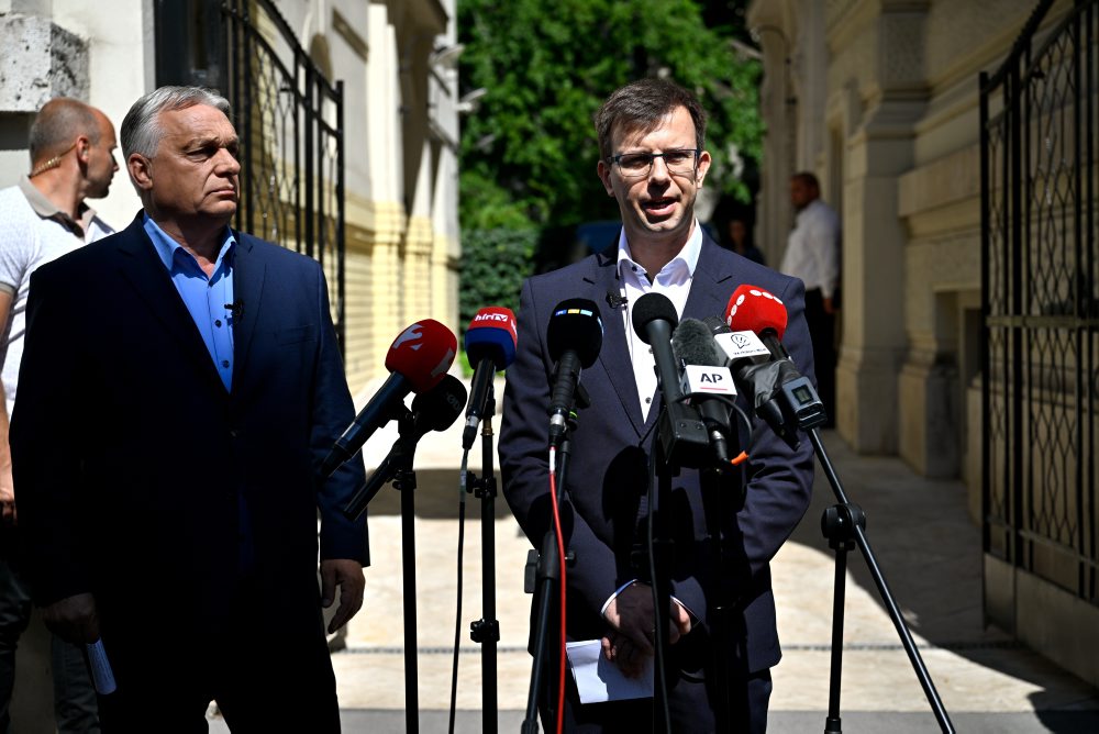 Brífing bývalého maďarského premiéra Viktora Orbána 