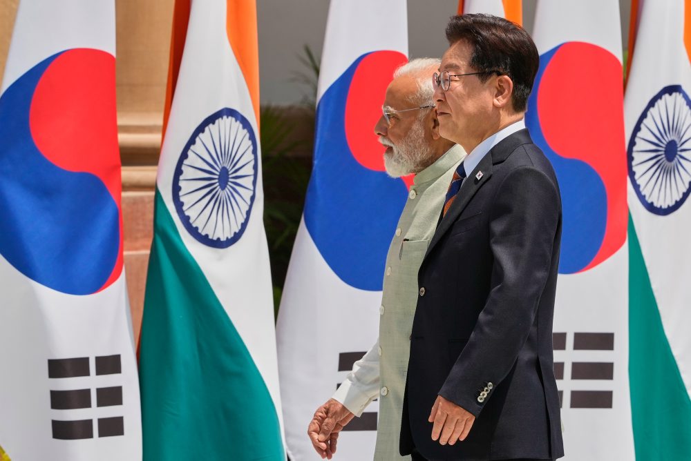 Juhokórejský prezident I Če-mjong dnes pricestoval na návštevu Indie