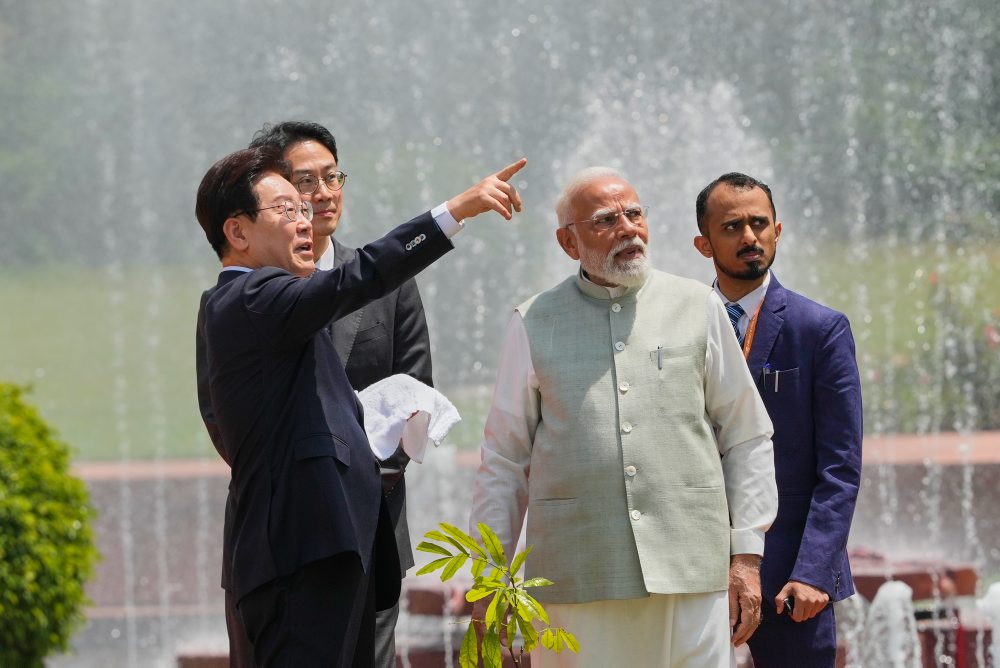 Juhokórejský prezident I Če-mjong dnes pricestoval na návštevu Indie