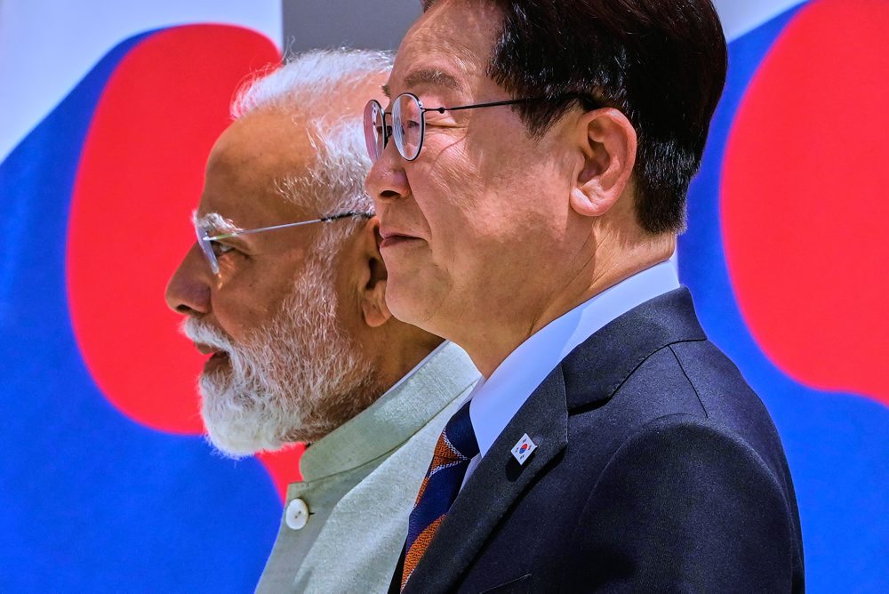 Juhokórejský prezident I Če-mjong dnes pricestoval na návštevu Indie