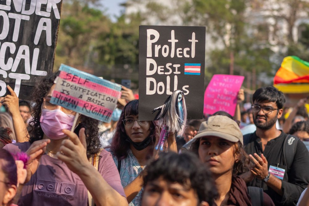 Protest proti návrhu novely zákona o právach transrodových osôb v Indii