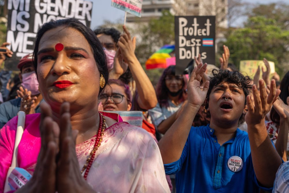 Protest proti návrhu novely zákona o právach transrodových osôb v Indii