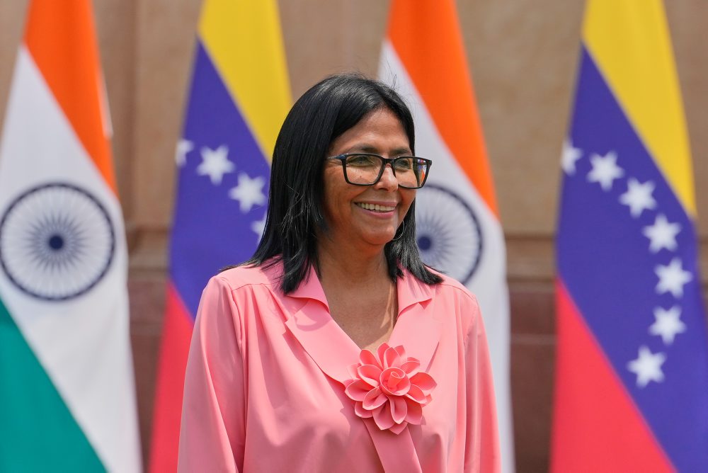 Dočasná venezuelská prezidentka Delcy Rodríguezová v Indii