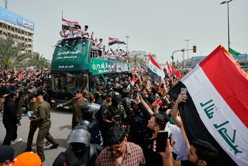 Oslavy irackých futbalistov po postupe na svetový šampionát v Bagdade