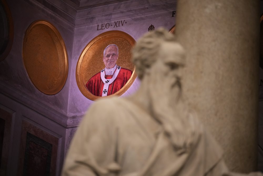 Mozaikový portrét pápeža Leva XIV. v Bazilike sv. Pavla za hradbami 