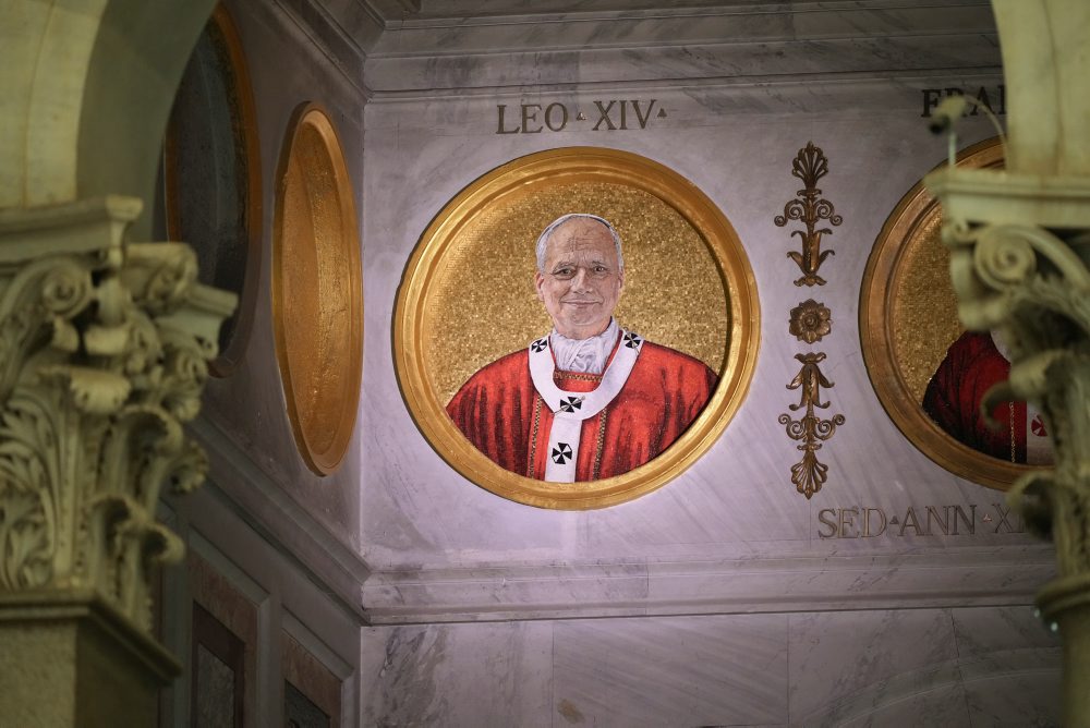 Mozaikový portrét pápeža Leva XIV. v Bazilike sv. Pavla za hradbami 