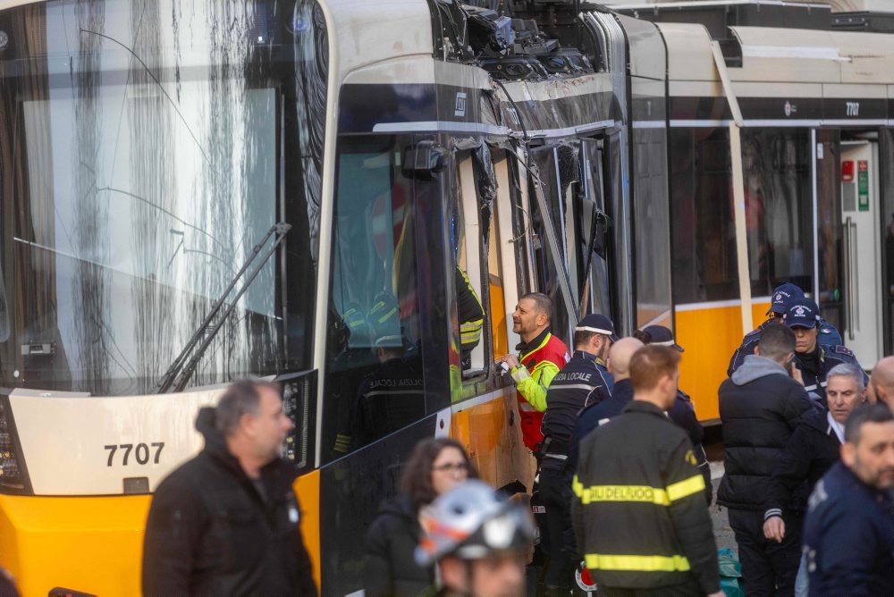 Vykoľajenie električky v Miláne 