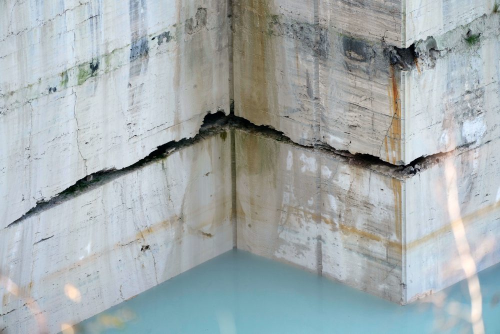 Travertínový kameňolom v Taliansku