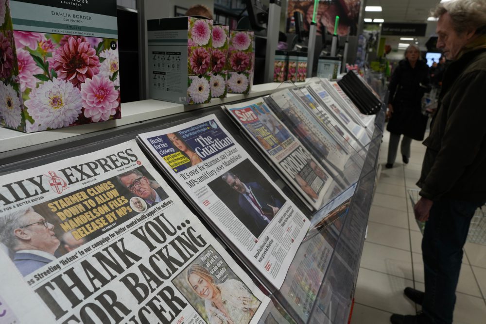 Titulné stránky britských novín 