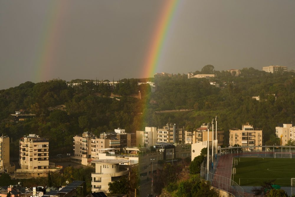 Dúha na oblohe v Libanone