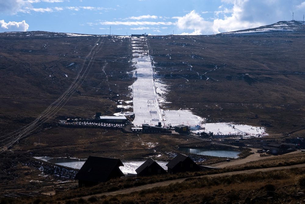 Lyžiarske stredisko v štáte Lesotho na juhu Afriky 