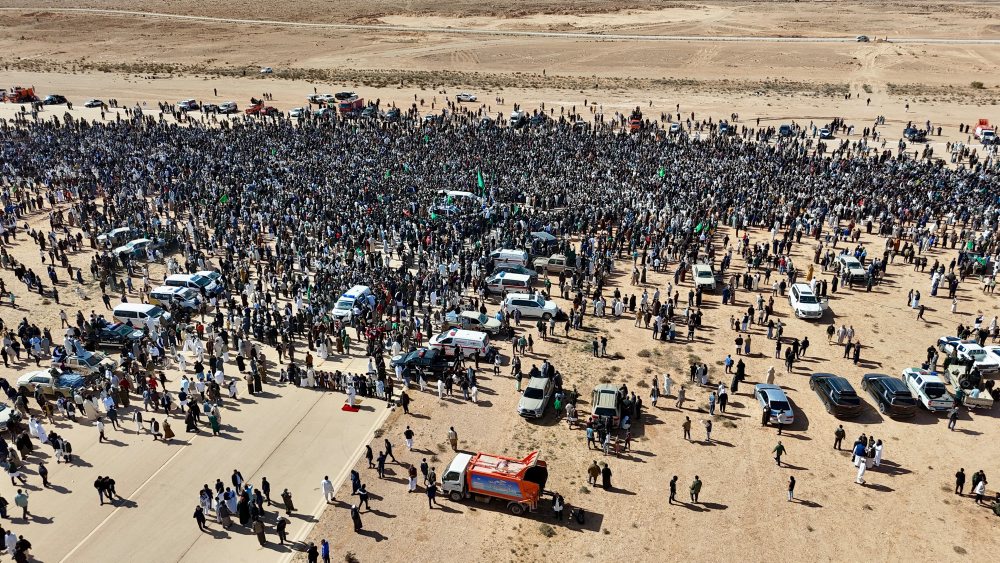Pohreb zavraždeného Kaddáfího syna Sajfa Isláma v Líbyi
