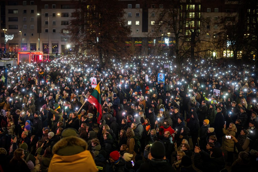 Protest proti obmedzeniu slobody médií v Litve
