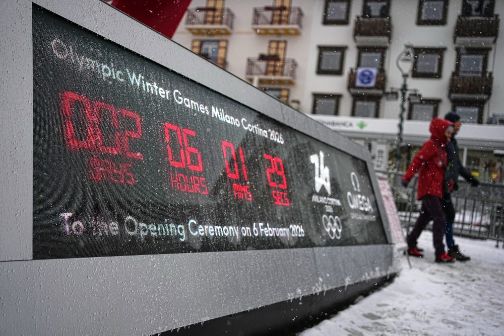 Sneženie v Cortine d'Ampezzo