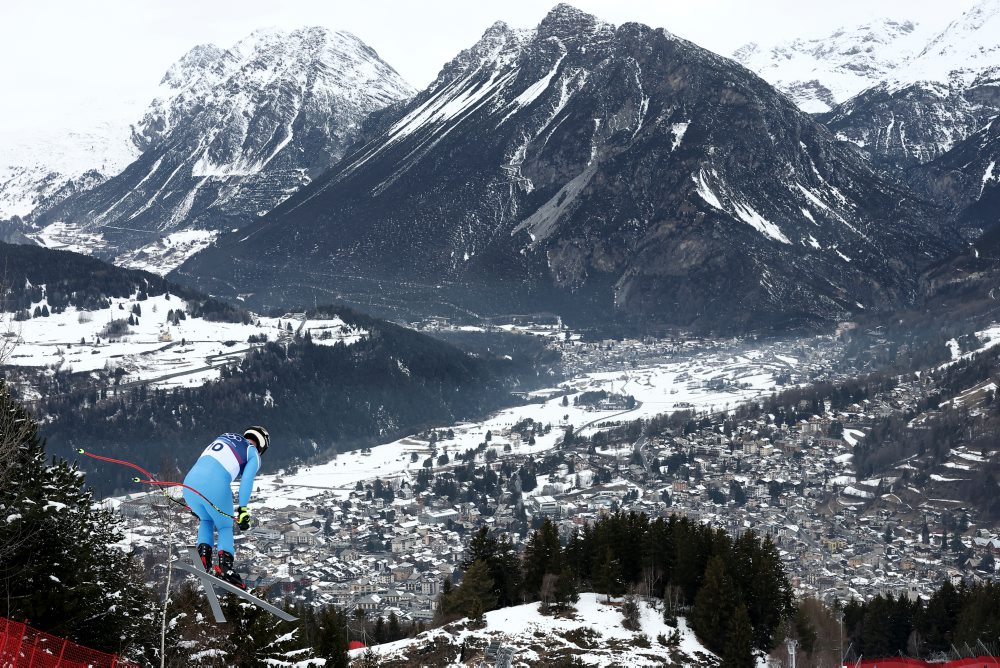 Tréning zjazdu mužov na zimných olympijských hrách