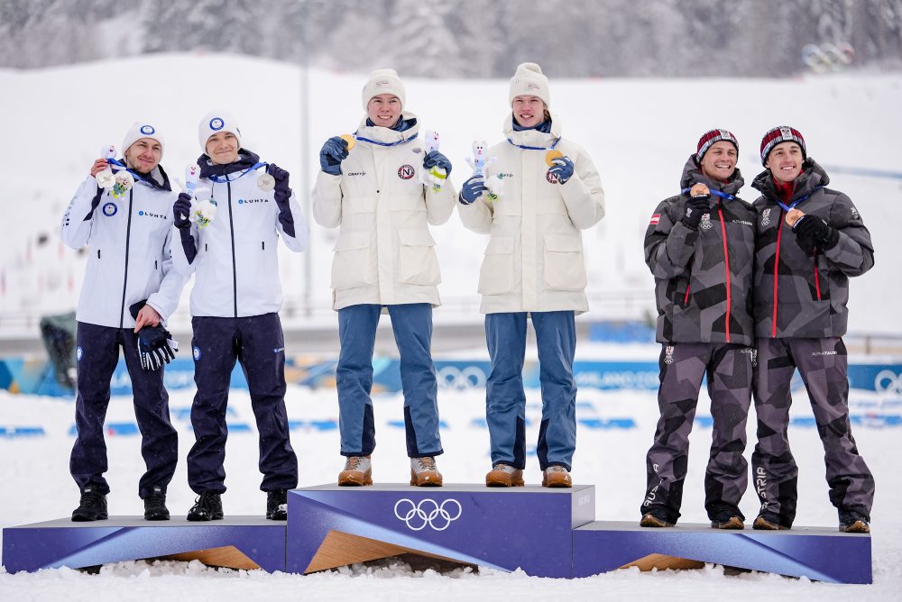 Nóri vyhrali tímový šprint v severskej kombinácii, tretie zlato J. L. Oftebra
