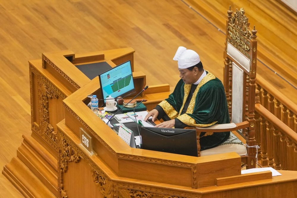 Zasadnutie dolnej komory mjanmarského parlamentu