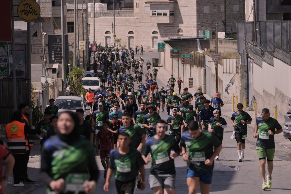 Palestínsky maratón v meste Betlehem 