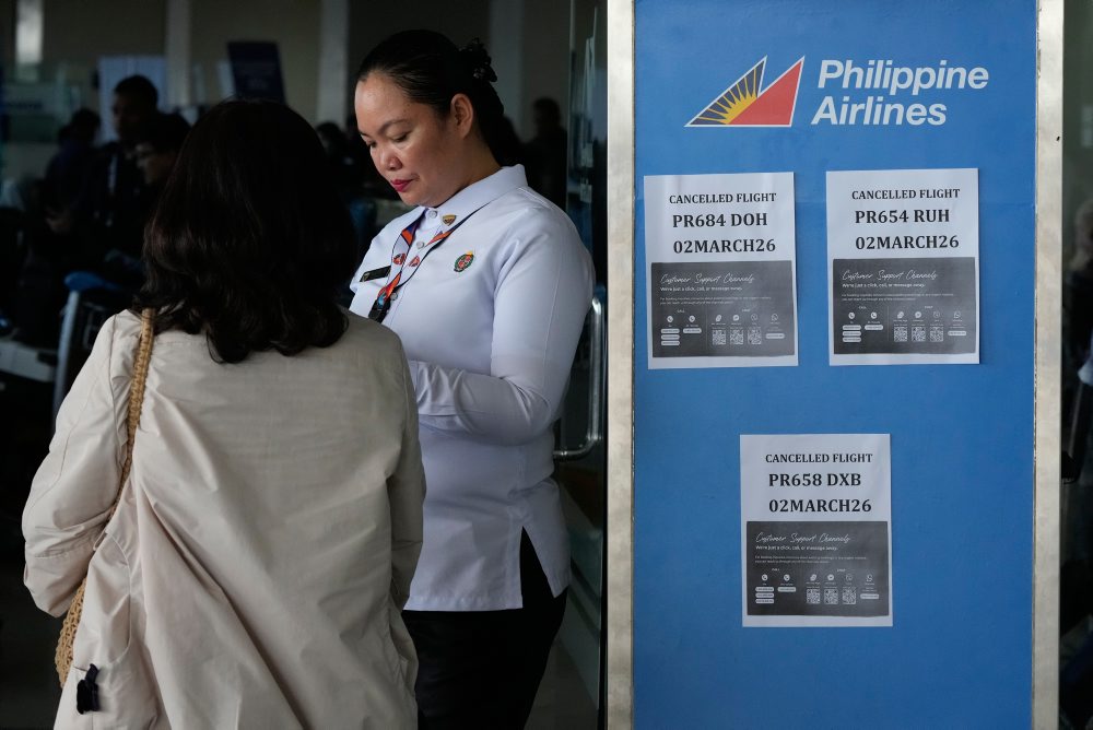 Zrušené lety na Blízky východ na letisku v manile 