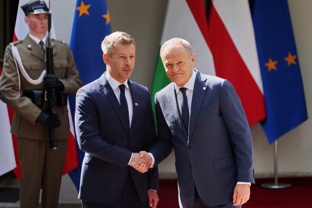 Maďarský premiér Peter Magyar v Poľsku