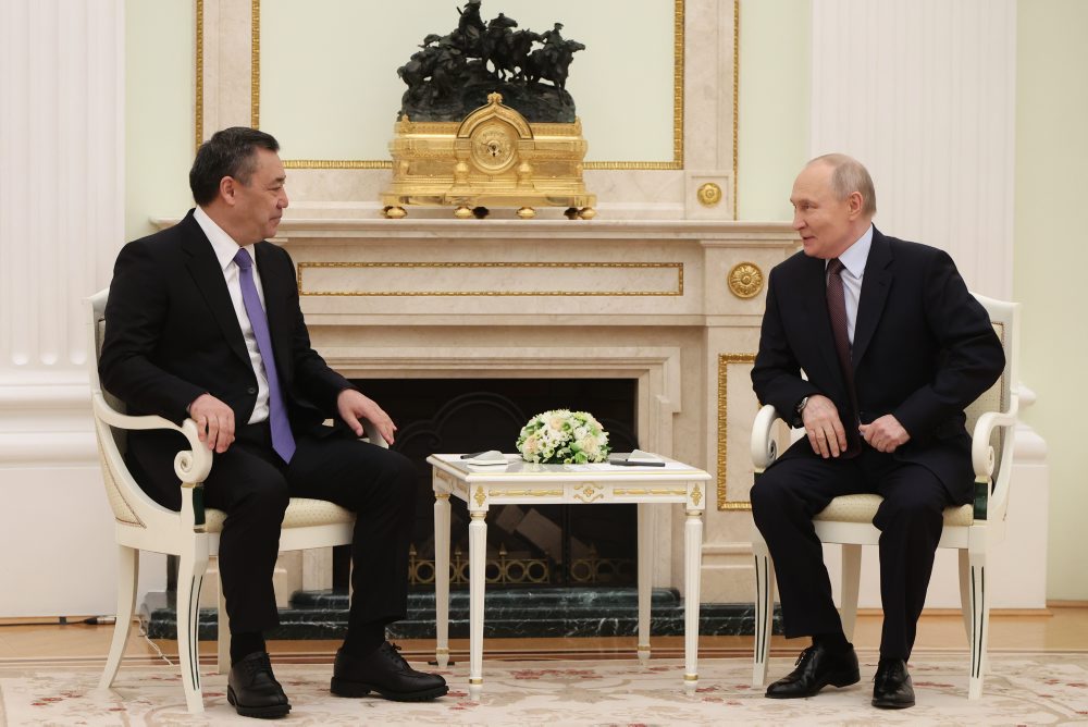 Kirgizský prezident Sadyr Žaparov v Rusku