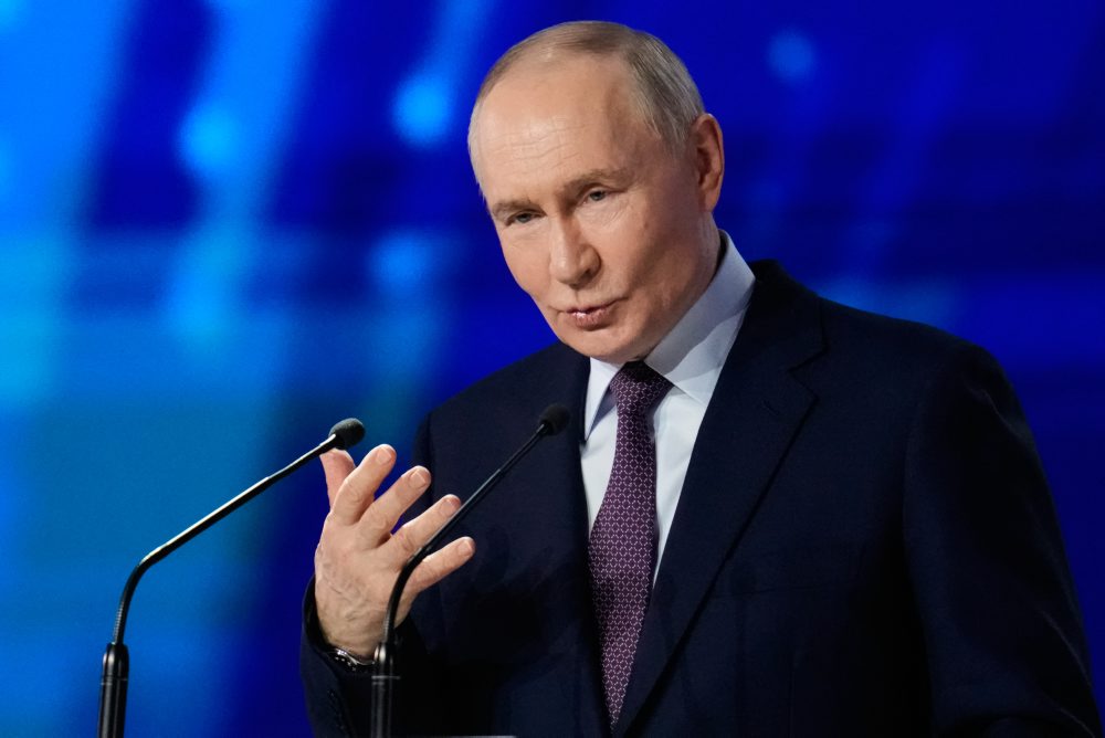 Vladimir Putin na výročnom kongrese Ruskej únie pracovníkov v priemysle a podnikateľov v Moskve