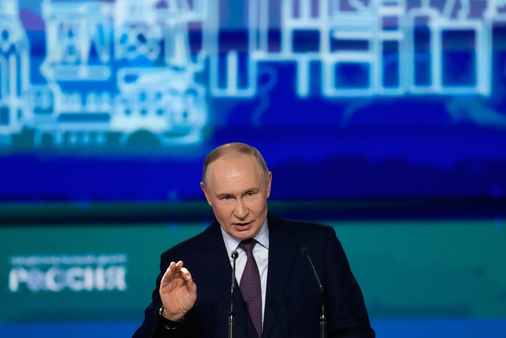 Vladimir Putin na výročnom kongrese Ruskej únie pracovníkov v priemysle a podnikateľov v Moskve