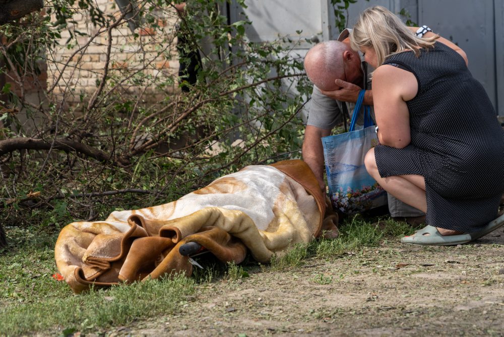 Dronový útok ruskej armády na ukrajinské mesto Charkov