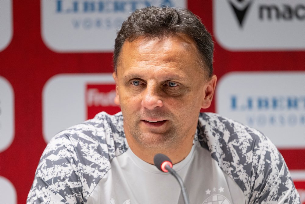 Tlačová konferencia Dinama Záhreb pred prvým zápasom 2. predkola LM proti FC Thun
