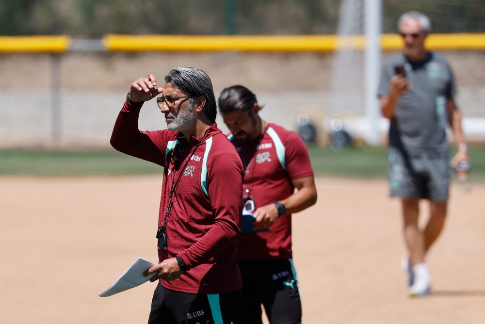 Tréning švajčiarskej reprezentácie na MS vo futbale v USA 