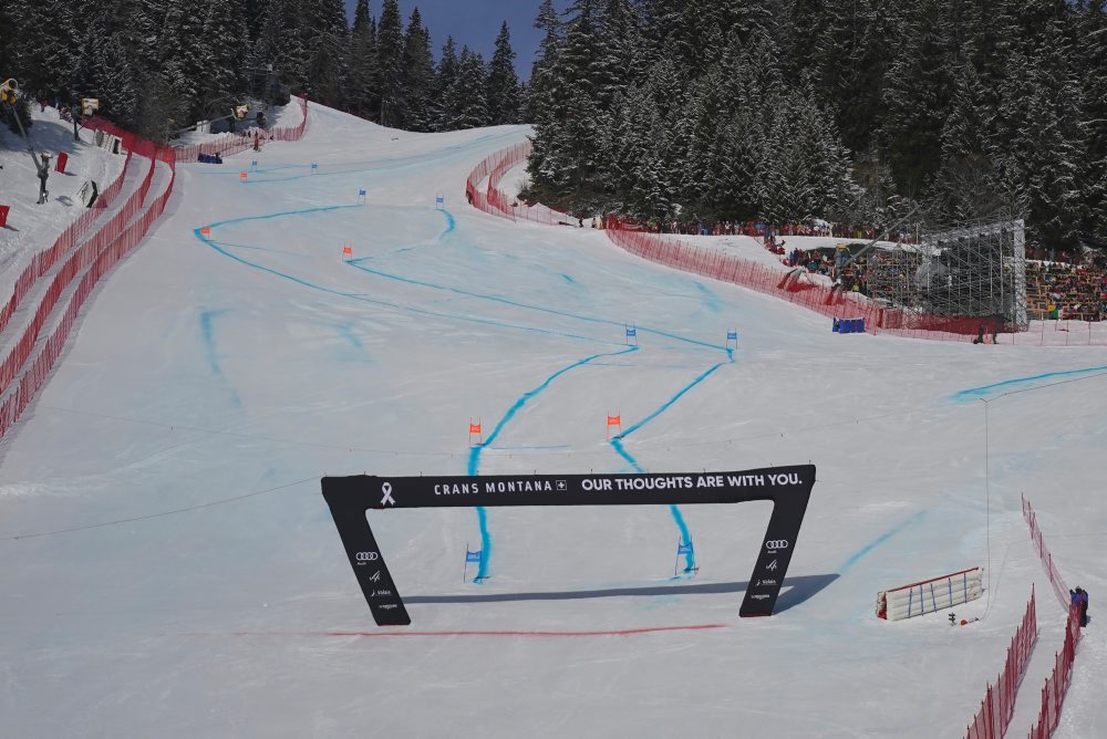 Zjazdovka v cieľovej rovinke pretekov super-G Svetového pohára žien v Crans Montane