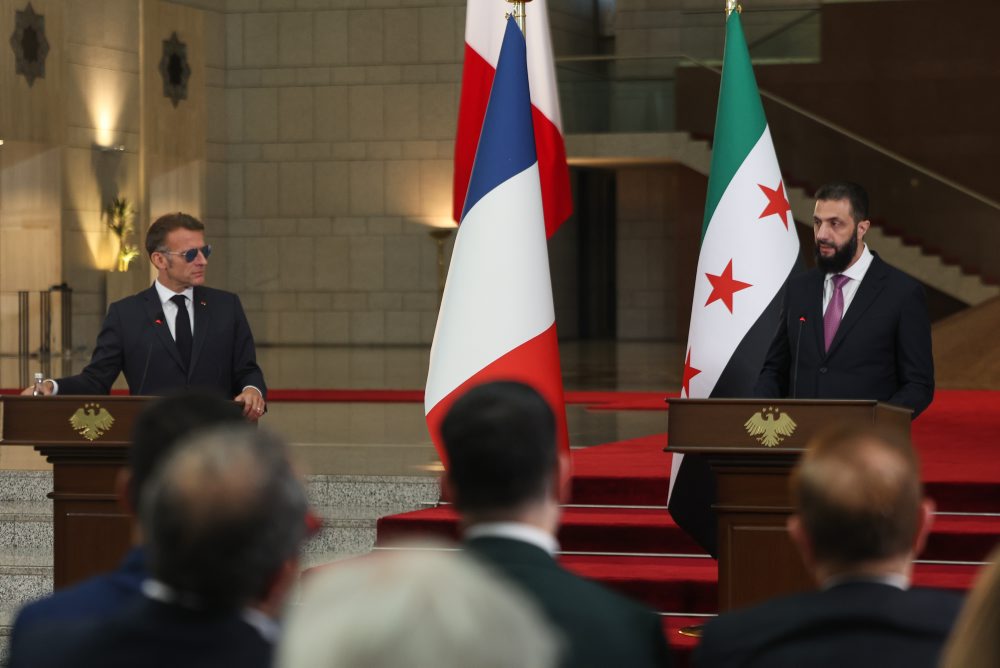 Francúzsky prezident Emmanuel Macron v Sýrii