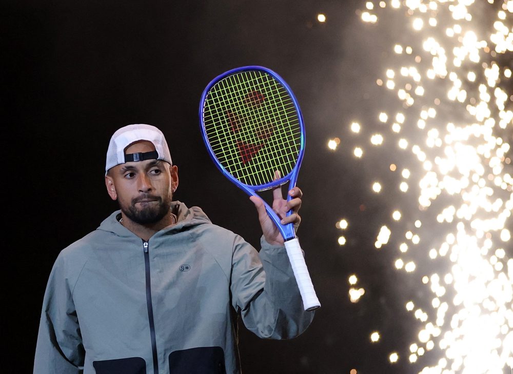 Tenisový exhibičný zápas Súboj pohlaví Arina Sobolenková - Nick Kyrgios 