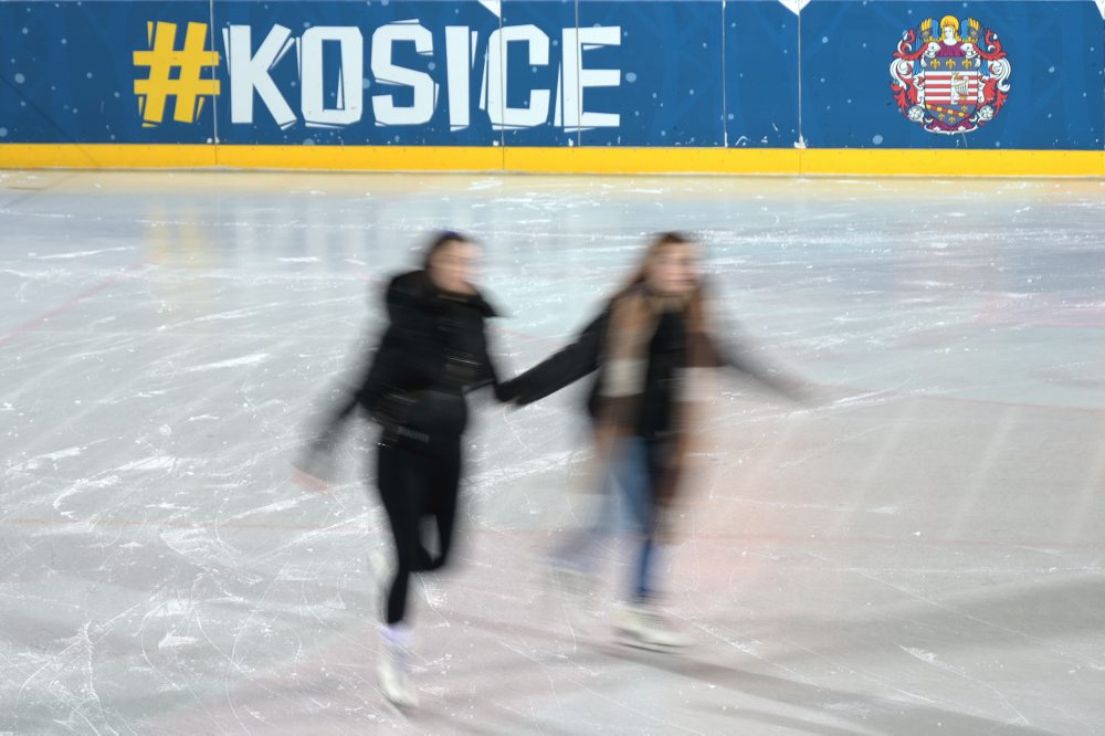 Verejné korčuľovanie v Mestskom parku v Košiciach 