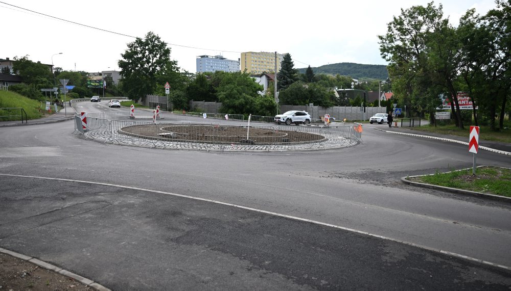 Nová okružná križovatka v košickej mestskej časti Sever 
