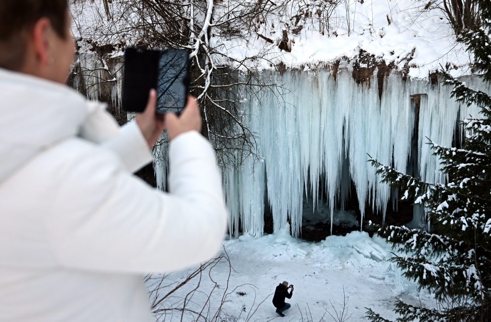 Ľadopád Šikľavá skala v obci Matejovce nad Hornádom