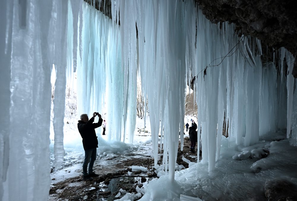 Ľadopád Šikľavá skala v obci Matejovce nad Hornádom