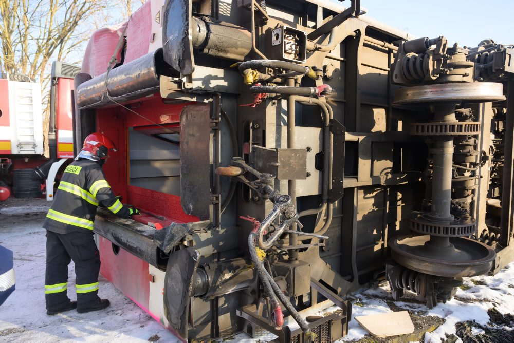 Taktické cvičenie záchranných zložiek pri zrážke vlakov na vlakovej stanici v obci Jelenec v okrese Nitra 